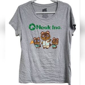 Nintendo Animal Crossing Juniors Tee Tom Nook Timmy Tommy XXL 19 Gray T-Shirt